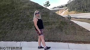 so this gay guy picks up a curvy latina milf in a miniskirt for outdoor public doggystyle bareback sex on the street.