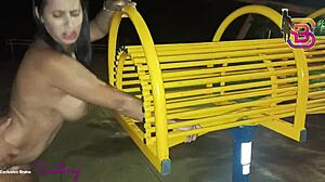 Intense Emotions as Safada from Goiânia Bends Over in Square for Huge Cock Blowjob