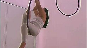 pinay shows off pole dancing skills in heels and aerial hoops routine