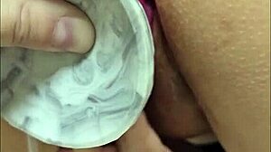 Hey, check this out - impregnated by a fantasy dog dildo in bent over blonde chubby creampie action! 🐶💦