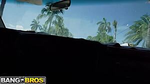 Scarlett rose flaunts huge tits and fucks ace with big black cock in bangbros van