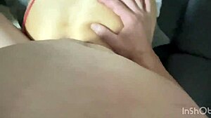 Amateur husband bends over his wife for intense doggystyle fucking and cumshot in homemade bedroom session.