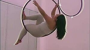 pinay shows off pole dancing skills in heels and aerial hoops routine
