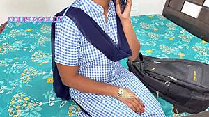 komal invites her teacher over for a private class at home with some naughty fun