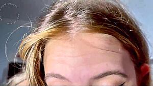 My blonde stepsister gave me a sloppy blowjob right before bed time