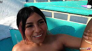 Natural saggy tits latina beach suprised with anal sex by old german tourist at first date 😮