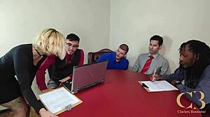 Office slut trailer with bareback anal double penetration interracial cumshot facial