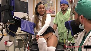 Tampa university entrance physical involves detailed check for Melany Lopez in Florida campus setting