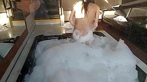 Brunette Latina With Big Tits And Ass Gets Fucked In Bath By Guy In Feminine Clothes