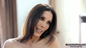 stepteen 18+ helps busty stepmom with lesbian sex fingering kissing face sitting