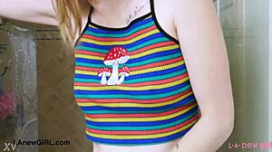 Elegant Shy Model Enjoys Sensual Bath In Relaxing Atmosphere