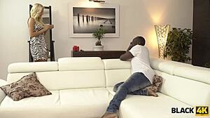 hey, check how white peach undresses for black guy in this interracial blowjob scene