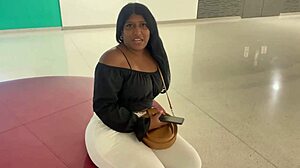 Beautiful big ass brunette meets stranger at shopping center. He takes her home and fucks her big ass rough