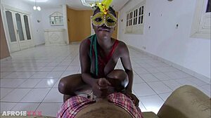 The busty ebony beauty had her big tits bouncing as she rode the cock