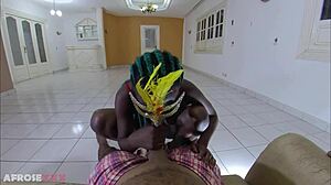 The busty ebony beauty had her big tits bouncing as she rode the cock