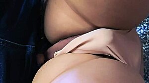 Bus stranger in Delhi traffic rubs wet pussy with cock inside pink panties. Indian girl gets hardcore public orgasm under skirt in dirty outdoor sex.