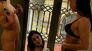 Ever tried a lesbian threesome where homemade Latinas use huge dildos and toys? One girl squirts all over another's face in wet pussy action!