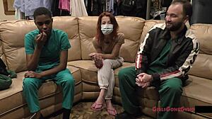 Nurse Stacy Shepard Tests Glove Sizes For Best Fit During Gyno Exam At Girlsgonegyno