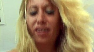 in part two the mature blonde cougar rides cowgirl then bends over for deep anal fucking and cumshot