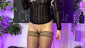 Nylon Club - Sexy Milf In Coffee Color Stockings