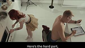 step mom gets stuck in the dishwasher while her step son takes advantage and fucks her roughly