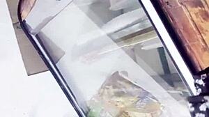 Look at that upskirt in the store under her skirt while spying