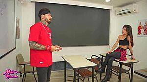 oh man when i get home late this new teacher with a massive cock makes me scream in the classroom from rough doggystyle and cunilingus