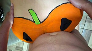 Milf Stepmom Begs for Pumpkin Penetration on Halloween!