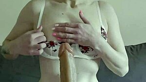 what if this sexy mature mommy hanysy teases with a vibrator in homemade solo play