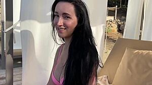 Fucking Black-Haired Stranger On Vacation With Intense Cowgirl Riding And Cum In Mouth Outdoors