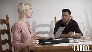 Petite teen Skye Blue seduces with blowjob in forbidden cold feet encounter