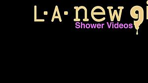 Shy teen blonde contrasts shower time with unexpected casting interview on sofa