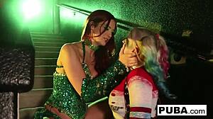 poison ivy sticks a bat up harleys ass in lesbian fun