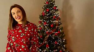 My Hot Stepmom Fucks Under Christmas Tree With Creampie Inside Tight Shaved Pussy