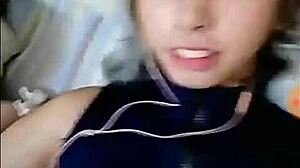 Asian Teen In Bikini Shows Cute Boobs During Emilia Instagram Live Session