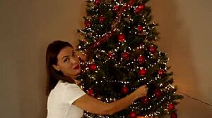 My Hot Stepmom Fucks Under Christmas Tree With Creampie Inside Tight Shaved Pussy