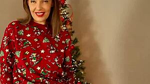 My Hot Stepmom Fucks Under Christmas Tree With Creampie Inside Tight Shaved Pussy