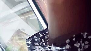 Look at that upskirt in the store under her skirt while spying