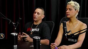 mature amateur shows off cute desk setup at home with old shoes in intriguing brown eyes moment