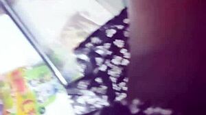 Look at that upskirt in the store under her skirt while spying