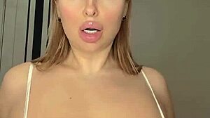 Busty mommy wife shows off her huge natural tits in a revealing display