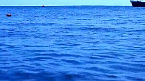 out on the boat cruising the volga river in a bikini with mature amateurs outdoors