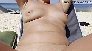 I feel so aroused fingering at the beach with piercing and squirting in public outdoor MILF solo.