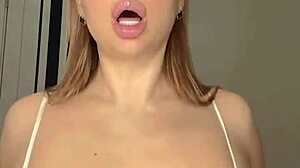 Busty mommy wife shows off her huge natural tits in a revealing display