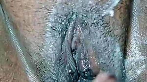 step mom adds ice cream to her dessert before enjoying a tasty treat