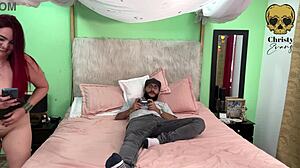 I hire Colombian whore to fuck with my husband in bisexual threesome