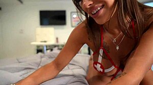 busty nurse sisi rose fucks multi cumshots out of teddy t with ball licking and wet pussy action