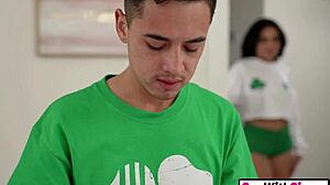 Gorgeous Latina Teen 18+ Stepsis Forces Stepbro To Fuck Hairy Beaver With Monster Cock