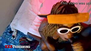 Amateur hijab roommate handles big cock in ffm threesome with blowjob deepthroat and pussy teasing. First time homemade group foreplay in dorm.