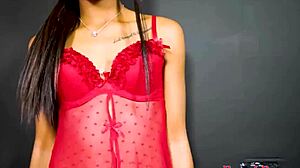 Skinny exotic hottie monae sucks a cock and ass before getting banged